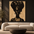 The Crown — hand-painted portrait in luxury living room setting