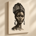 Grace portrait on canvas, angled view