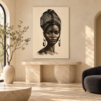 Grace portrait displayed in modern home entryway